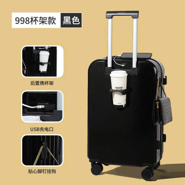 Luggage cup holder Internet celebrity 20 inch silent 24 universal wheel password box 26 durable and sturdy suitcase trolley case - Image 4