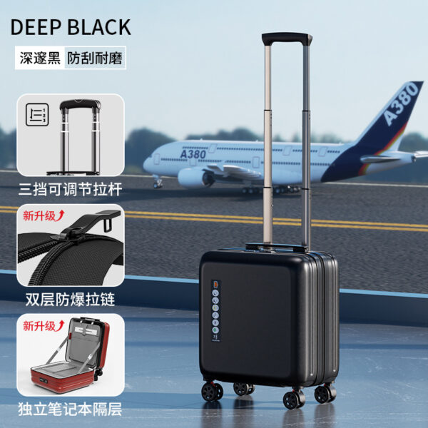 Luggage pc wear-resistant 18-inch suitcase women's small light aircraft men's business boarding password trolley leather case 20 - Image 2