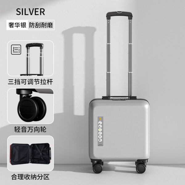 Luggage pc wear-resistant 18-inch suitcase women's small light aircraft men's business boarding password trolley leather case 20 - Image 5