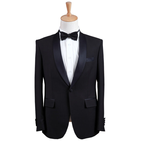 C40802-  Black suit dress wedding groom performance clothes emcee brand suit