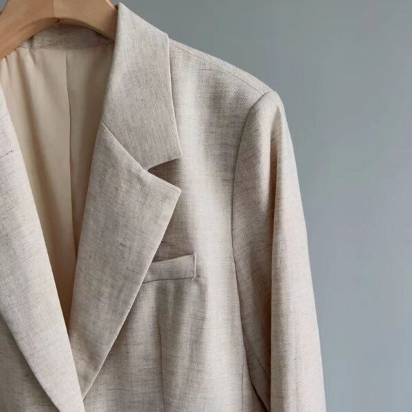 C40810   Spring women's clothing Italian luxury tail single high-end style Dewdrop series Tencel linen - Image 2