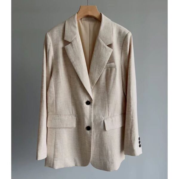 C40810   Spring women's clothing Italian luxury tail single high-end style Dewdrop series Tencel linen